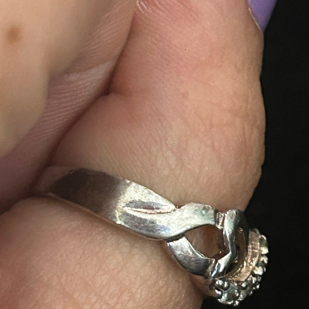925 Silver Infinity Heart Ring With Crystals - image 6